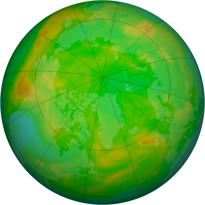 Arctic ozone map for 05 July 1981